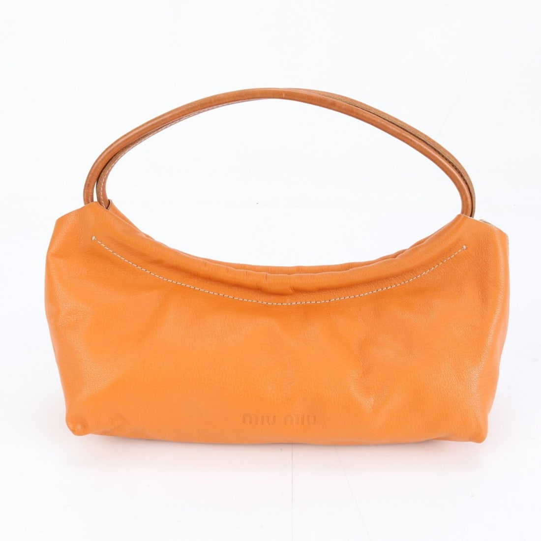 Miu Miu Miu Archive Leather Tote Bag Shoulder Handbag Women's: --- Catalog ---Category: SizeSize (HxWxD): 14cm x 32cm x 17cm / 5.51'' x 12.59'' x 6.69''Category: DesignType: Tote bagColor: OrangeGender: WomenMaterial: Leather Category: GeneralBrand: Miu MiuCountr