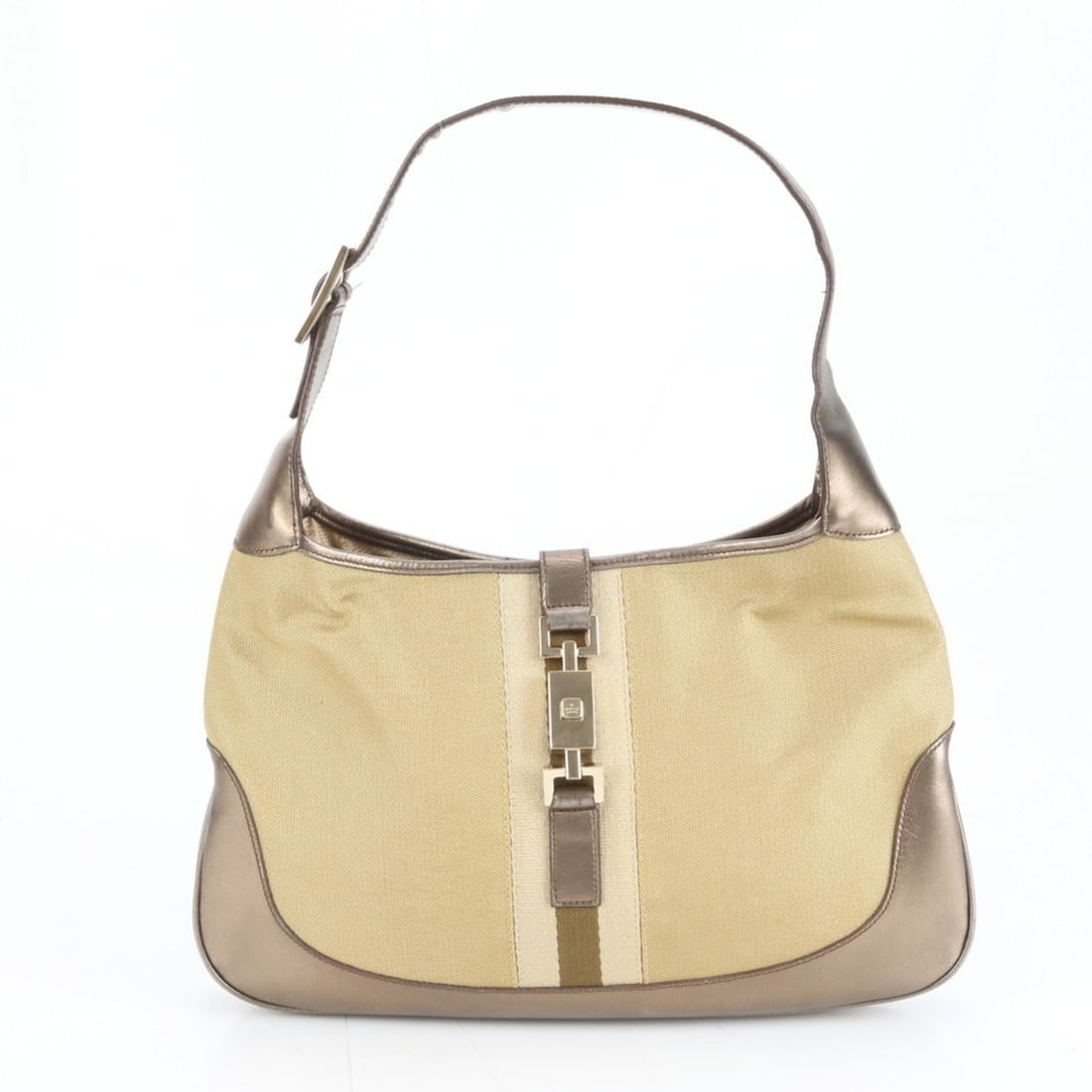 Gucci Jackie 001 3306 Leather Shoulder Bag, Brown, One-Shoulder Tote, Women's: --- Catalog ---Category: SizeSize (HxWxD): 20cm x 31cm x 4cm / 7.87'' x 12.2'' x 1.57''Strap Length: 47cm / 18.5''Category: DesignType: Shoulder bagColor: Gold, KhakiGender: WomenMaterial: Leather , C