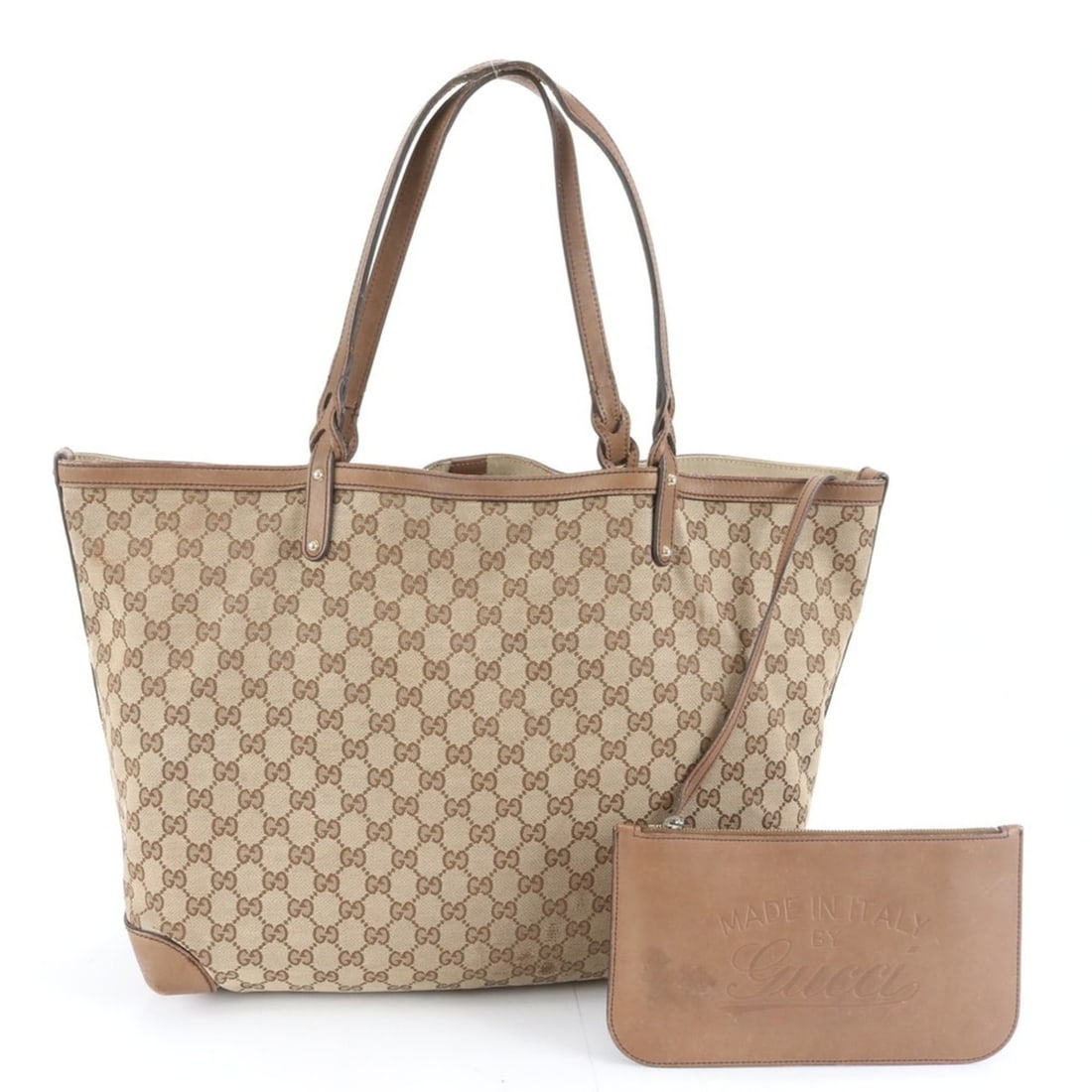 Gucci GG Canvas 247207 Leather Tote Bag Shoulder Handbag Brown Women's: --- Catalog ---Category: SizeSize (HxWxD): 30cm x 38cm x 18cm / 11.81'' x 14.96'' x 7.08''Strap Length: 53cm / 20.86''Category: DesignType: Tote bagColor: BrownGender: WomenMaterial: Leather , Canvas