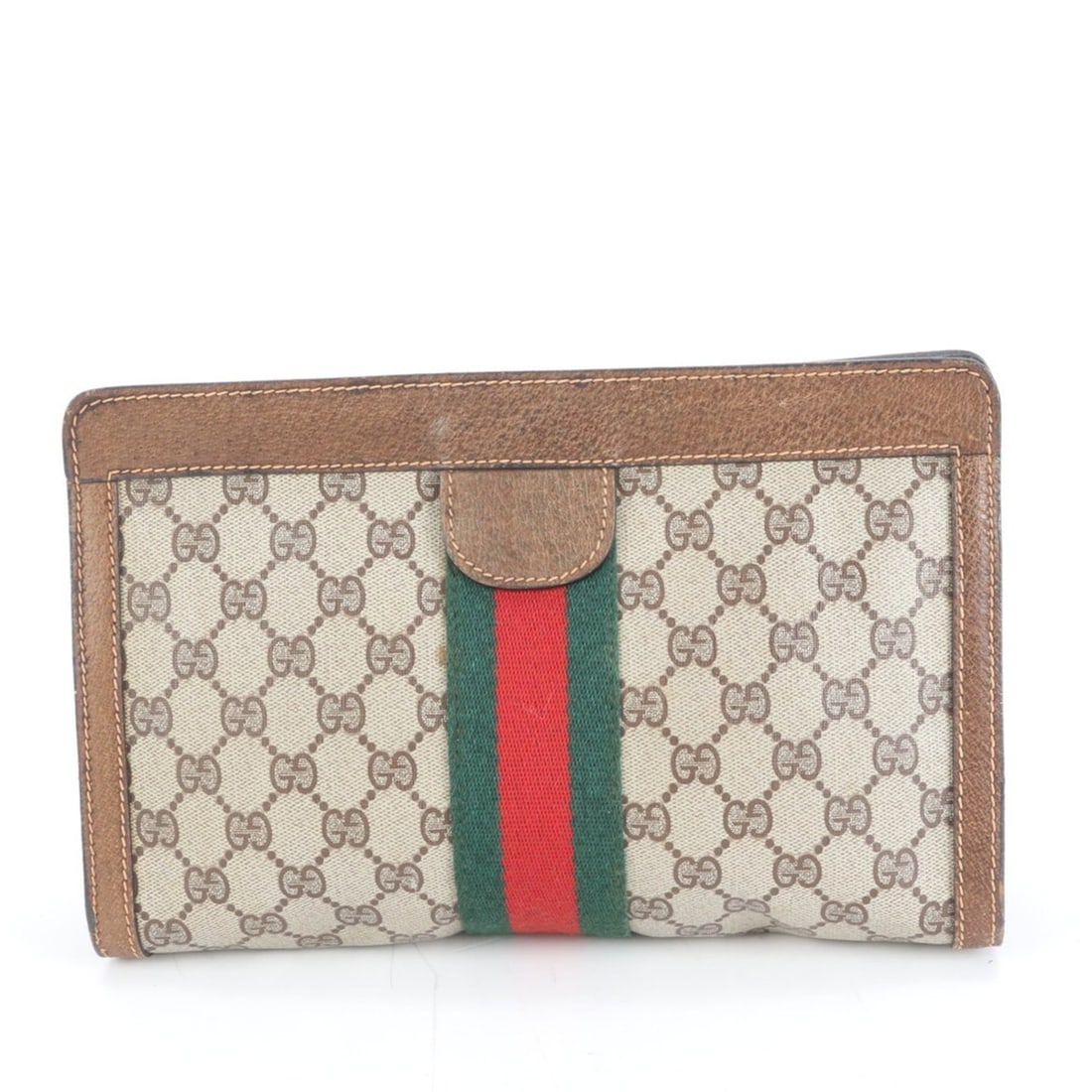 Gucci Old GG Supreme Sherry Line Leather Clutch Bag/Clutch Pouch Brown Men's: --- Catalog ---Category: SizeSize (HxWxD): 18cm x 27cm x 8cm / 7.08'' x 10.62'' x 3.14''Category: DesignType: Clutch bagColor: BrownGender: MenMaterial: Leather , Coated canvas Category: GeneralLine: