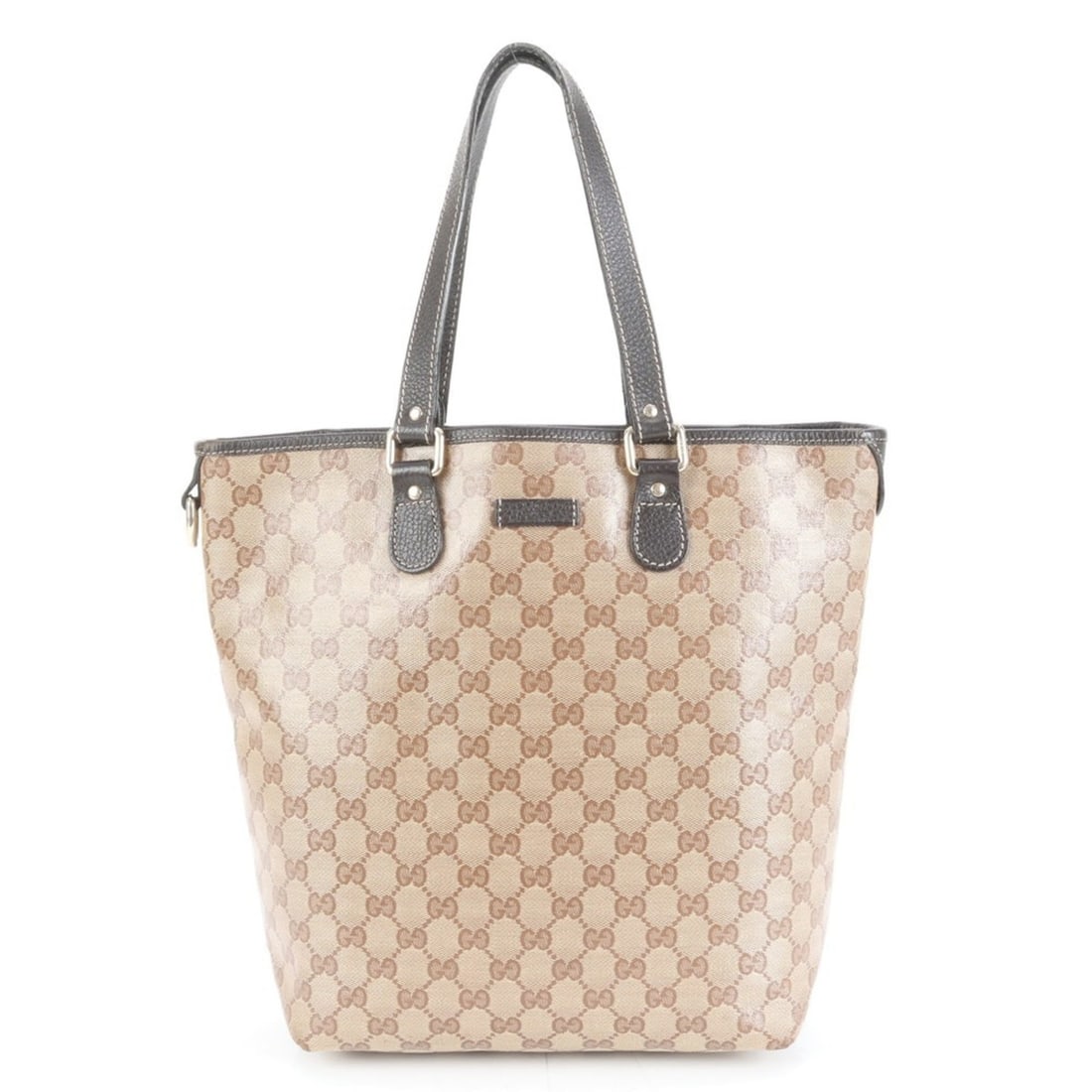 Gucci GG Crystal 265693 Leather Tote Bag Shoulder Handbag Brown Women's: --- Catalog ---Category: SizeSize (HxWxD): 30cm x 24cm x 11cm / 11.81'' x 9.44'' x 4.33''Strap Length: 44cm / 17.32''Category: DesignType: Tote bagColor: BrownGender: WomenMaterial: Leather , Coated c