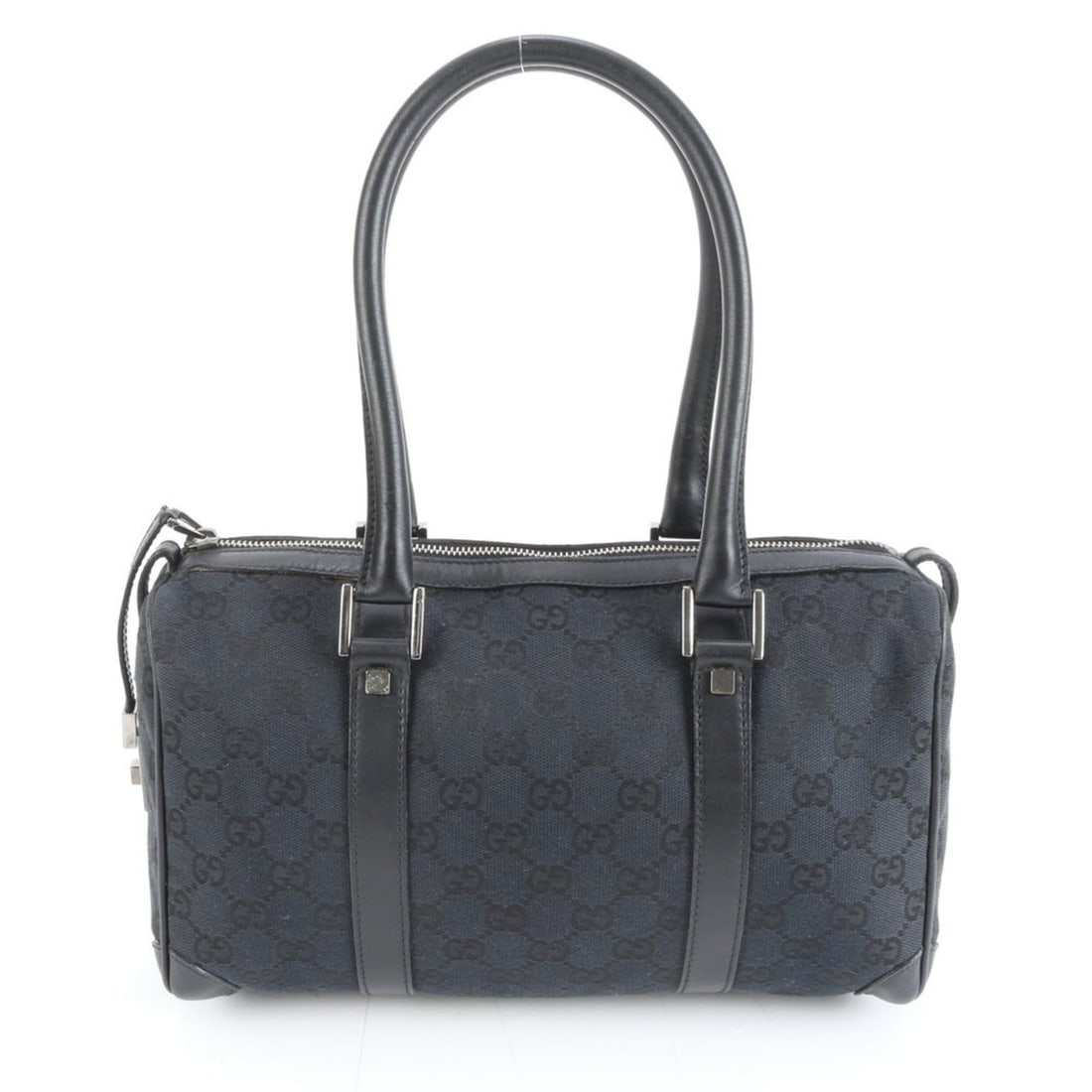 Gucci GG Canvas Mini Boston 000 0851 Leather Tote Bag Shoulder Handbag Women's: --- Catalog ---Category: SizeSize (HxWxD): 17cm x 28cm x 10cm / 6.69'' x 11.02'' x 3.93''Handle Length: 48cm / 18.89''Category: DesignType: Tote bagColor: BlackGender: WomenMaterial: Leather , Canvas