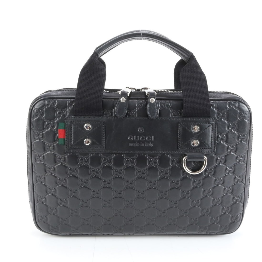 Gucci Guccissima Sherry Line 281906 Leather Briefcase Tote Bag for Men: --- Catalog ---Category: SizeSize (HxWxD): 22cm x 30cm x 4cm / 8.66'' x 11.81'' x 1.57''Category: DesignType: BriefcaseColor: BlackGender: MenMaterial: Leather Category: GeneralMPN: 281906Brand: Gucci