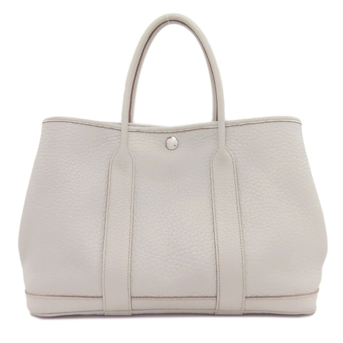 Hermes Garden Party TPM handbag in calf leather with silver hardware. Women's. HERMES: --- Catalog ---Category: SizeSize (HxWxD): 20cm x 30cm x 13cm / 7.87'' x 11.81'' x 5.11''Handle Length: 28cm / 11.02''Category: DesignType: HandbagColor: GrayGender: WomenMaterial: Leather Leather/Fur
