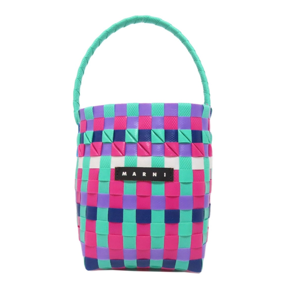 MARNI Basket Bag Handbag Polypropylene Women's: --- Catalog ---Category: SizeSize (HxWxD): 17cm x 12cm x 13cm / 6.69'' x 4.72'' x 5.11''Handle Length: 31cm / 12.2''Category: DesignType: HandbagColor: Blue, Pink, WhiteGender: WomenMaterial: Polyprop