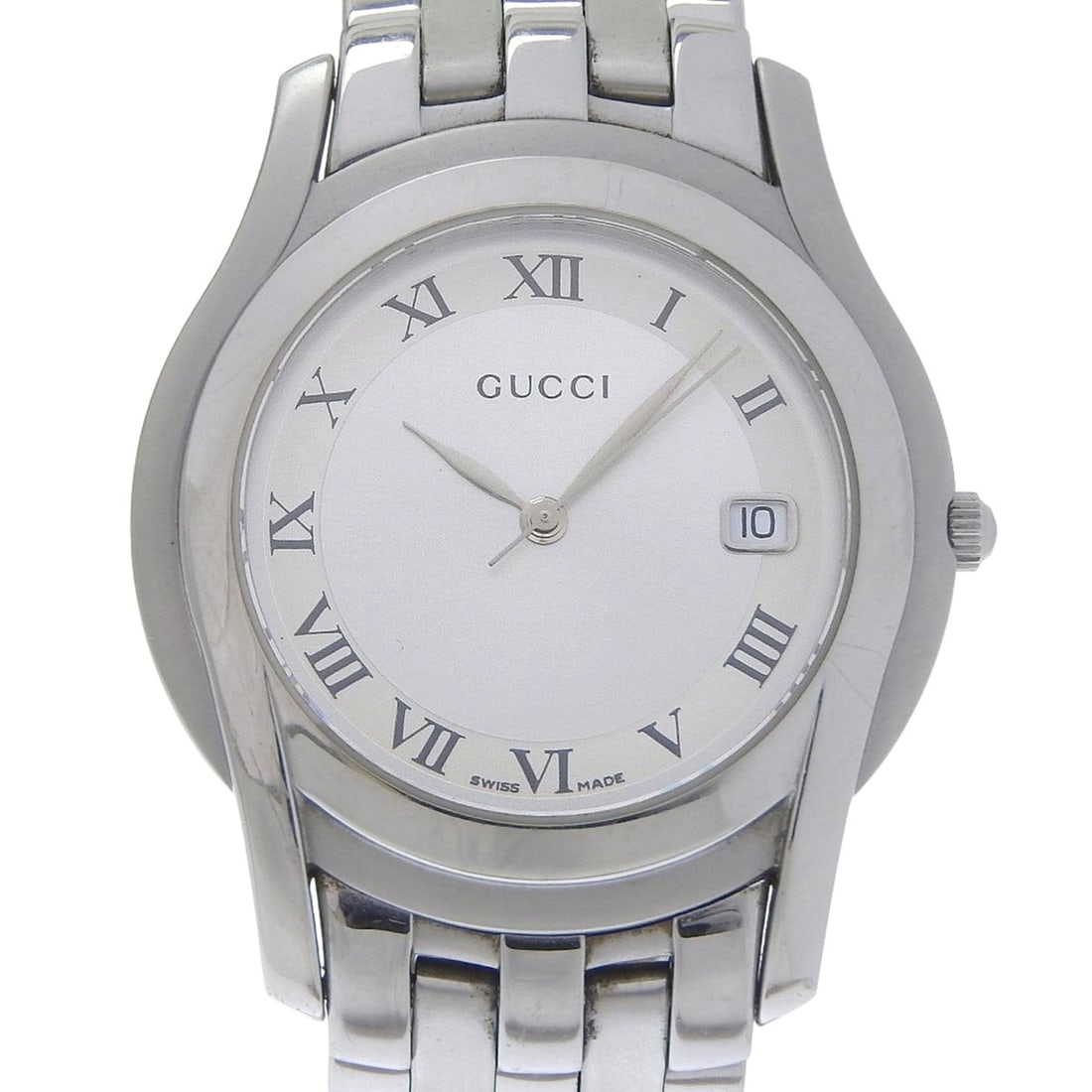 Gucci G-Class Watch 5500M Stainless Steel Quartz Analog Silver Dial Men's: --- Catalog ---Category: SizeWrist Size: 17cm / 6.69''Case Diameter: 35mm / 1.38''Category: DesignType: WristwatchGender: MenColor (Dial): SilverMaterial (Band): Stainless steelMaterial (Case): Stainl