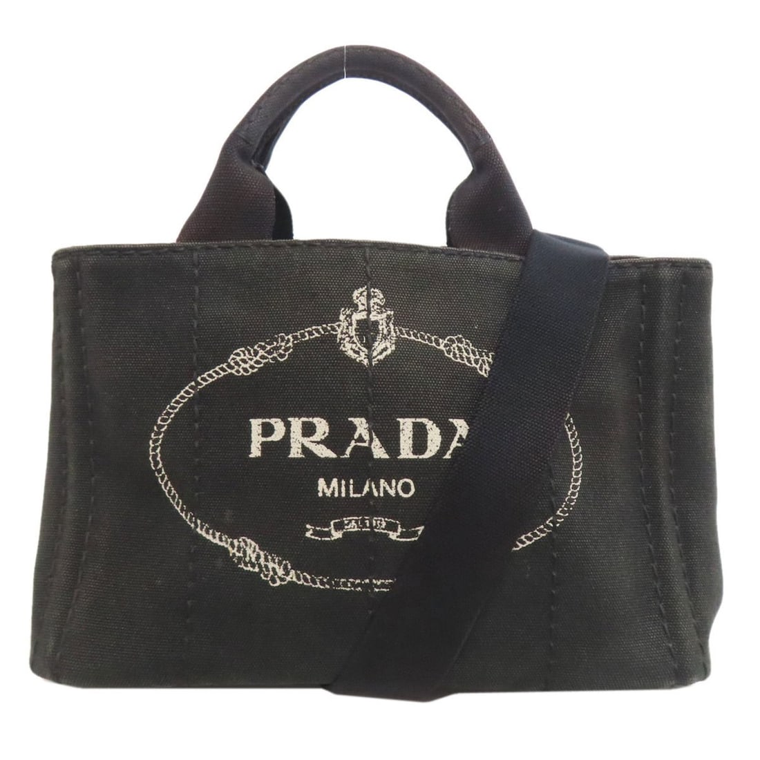 Prada Canapa Mini 2-Way Handbag Canvas Women's PRADA: --- Catalog ---Category: SizeSize (HxWxD): 18cm x 29cm x 16cm / 7.08'' x 11.41'' x 6.29''Strap Length: 73cm - 122cm / 28.74'' - 48.03''Handle Length: 22cm / 8.66''Category: DesignType: HandbagColor: B