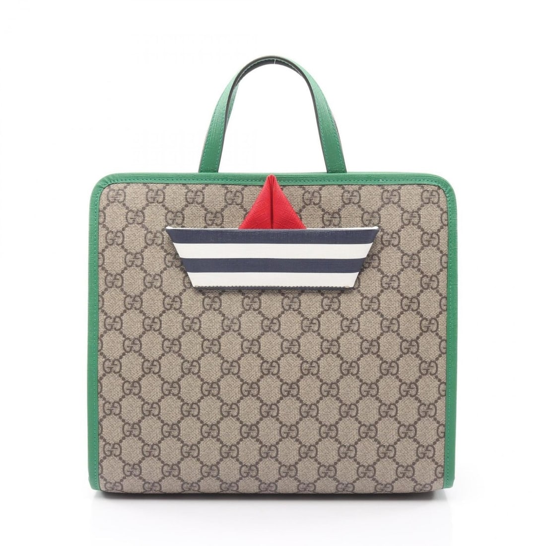 Gucci Children's GG Supreme handbag, coated canvas and leather, women's, beige, green, multicolor,: --- Catalog ---Category: SizeSize (HxWxD): 25cm x 28cm x 10cm / 9.84'' x 11.02'' x 3.93''Category: DesignType: HandbagColor: Beige, Green, Multi-colorGender: WomenMaterial: GG Supreme , Leather Catego