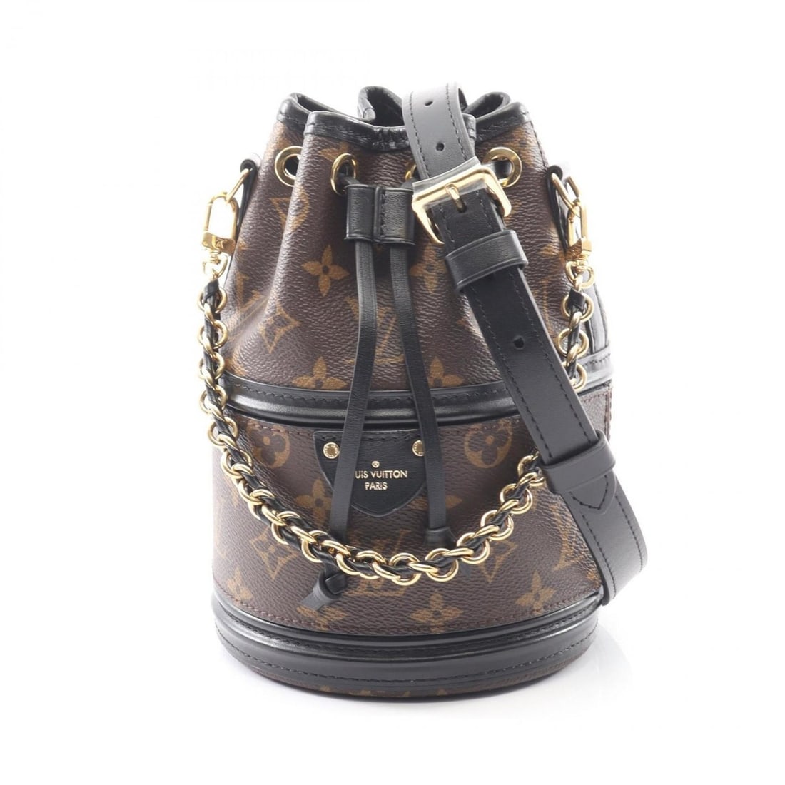 Louis Vuitton Kanoe Handbag, Coated Canvas and Leather, Monogram, Women's, Brown Black, M83480: --- Catalog ---Category: SizeSize (HxWxD): 21cm x 14cm x 14cm / 8.26'' x 5.51'' x 5.51''Category: DesignType: HandbagColor: Black, Brown, MonogramGender: WomenMaterial: Coated canvas , Leather Categor