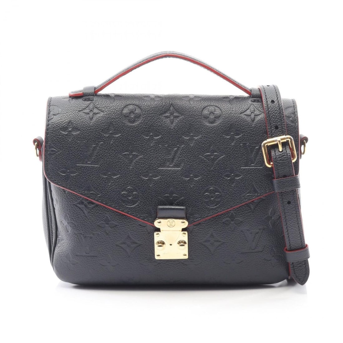 Louis Vuitton Metis Pochette Handbag in Monogram Empreinte Leather, Navy Blue, M44071: --- Catalog ---Category: SizeSize (HxWxD): 18cm x 24.5cm / 7.08'' x 9.64''Category: DesignType: Handbag, PochetteColor: Marine rouge, NavyGender: WomenMaterial: Monogram Empreinte Category: GeneralMPN
