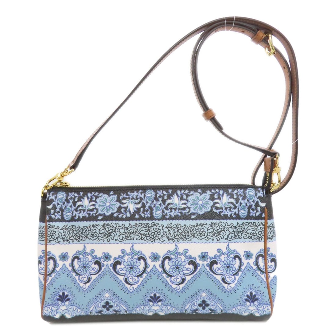 Etro flower motif shoulder bag in PVC for women.: --- Catalog ---Category: SizeSize (HxWxD): 16cm x 25cm x 6cm / 6.29'' x 9.84'' x 2.36''Category: DesignType: Shoulder bagColor: BlueGender: WomenMaterial: PVC Category: GeneralBrand: Etro--- Item List