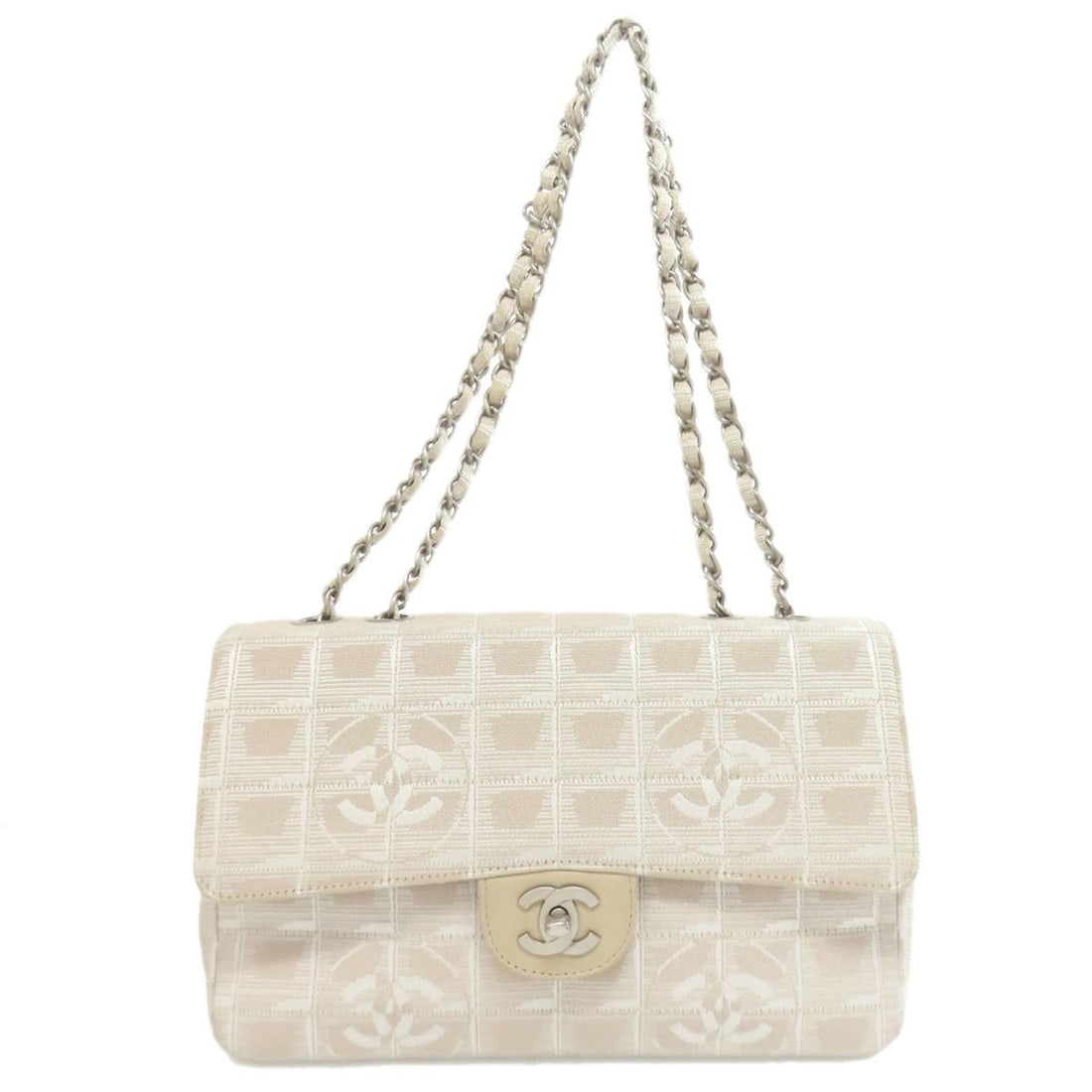 CHANEL New Travel Line Shoulder Bag Canvas Women's: --- Catalog ---Category: SizeSize (HxWxD): 16cm x 26cm x 6.5cm / 6.29'' x 10.23'' x 2.55''Category: DesignType: Shoulder bagColor: BeigeGender: WomenMaterial: Canvas Category: GeneralBrand: Chanel---