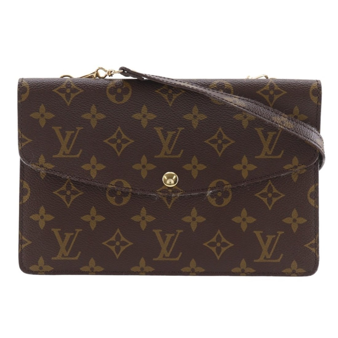 Louis Vuitton LOUIS VUITTON Double Mule Shoulder Bag Vintage 2-Way Clutch M51815 Monogram Canvas: --- Catalog ---Category: SizeSize (HxWxD): 16cm x 24cm x 3cm / 6.29'' x 9.44'' x 1.18''Category: DesignType: Shoulder bagColor: BrownGender: Men,WomenMaterial: Monogram , Canvas Category: GeneralMPN: