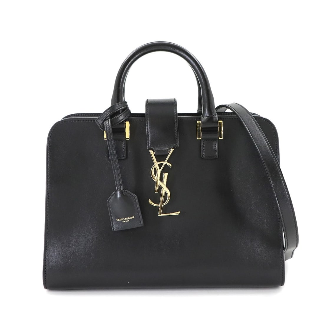 Saint Laurent Baby Cabas 2-way hand/shoulder bag in black leather (472466): --- Catalog ---Category: SizeSize (HxWxD): 19cm x 25.5cm x 12.5cm / 7.48'' x 10.03'' x 4.92''Category: DesignType: Handbag, Shoulder bagColor: BlackGender: WomenMaterial: Leather Category: GeneralMPN: