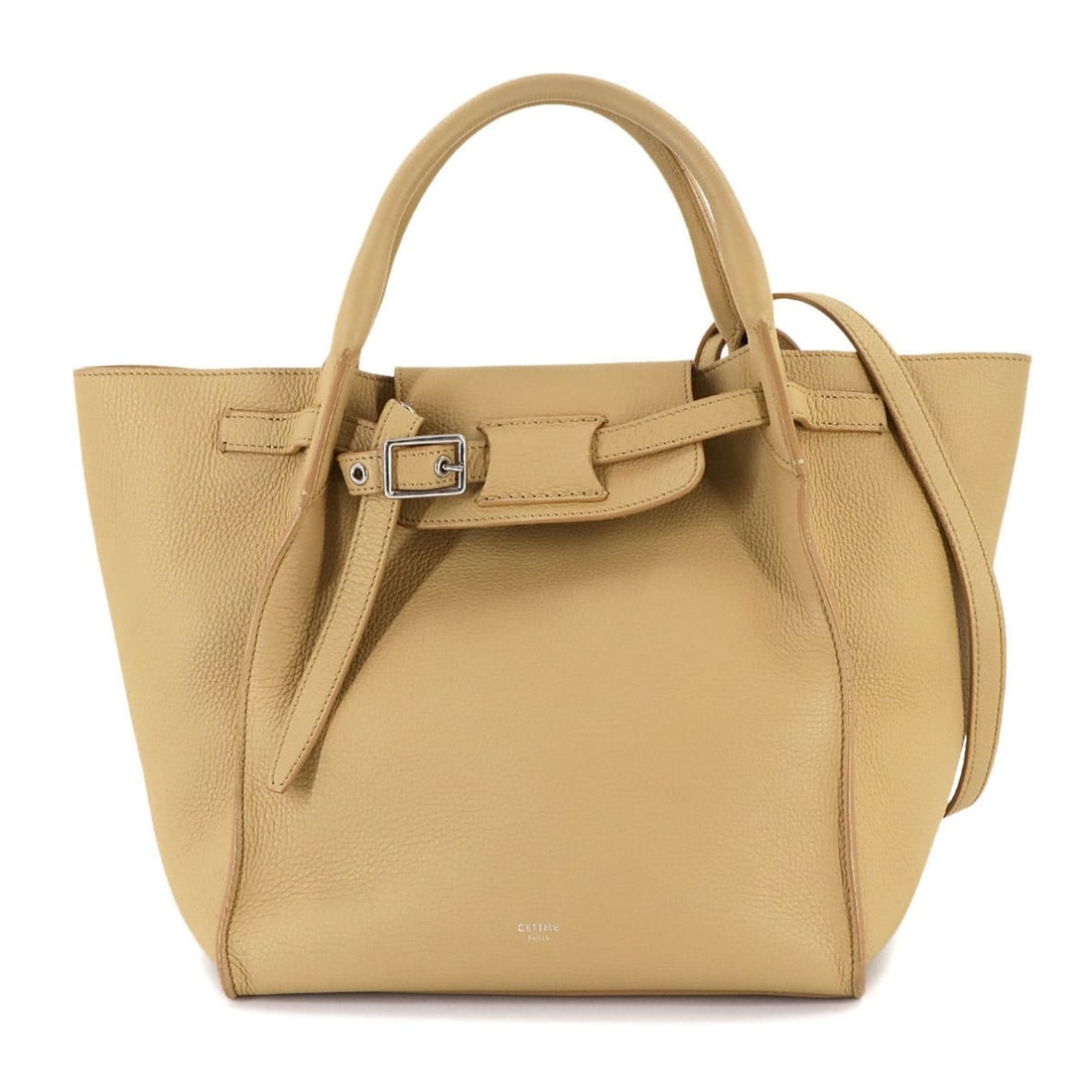 Celine Big Bag Small with Long Strap, 2-Way Hand/Shoulder Bag, Beige Leather, 183313: --- Catalog ---Category: SizeSize (HxWxD): 26cm x 44cm x 21cm / 10.23'' x 17.32'' x 8.26''Category: DesignType: Handbag, Shoulder bagColor: BeigeGender: WomenMaterial: Leather Category: GeneralMPN: 18