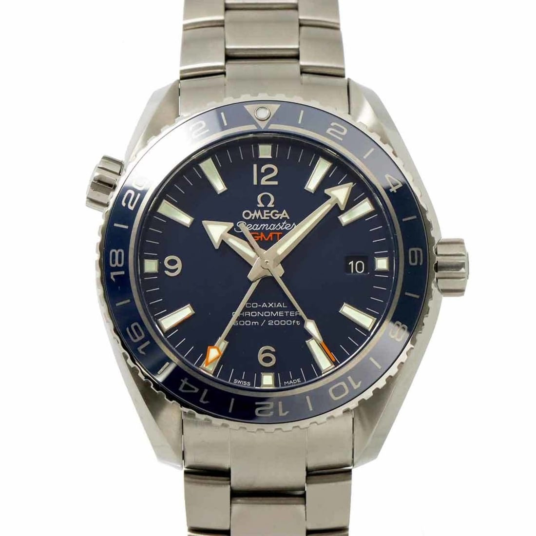 OMEGA Seamaster Co-Axial Planet Ocean GMT 232 90 44 22 03 001 Men's Watch with Date, Blue, Automatic: --- Catalog ---Category: SizeWrist Size: 17.5cm / 6.88''Case Diameter: 44mm / 1.73''Category: DesignType: WristwatchGender: MenColor (Dial): BlueMaterial (Band): TitaniumMaterial (Case): TitaniumCateg