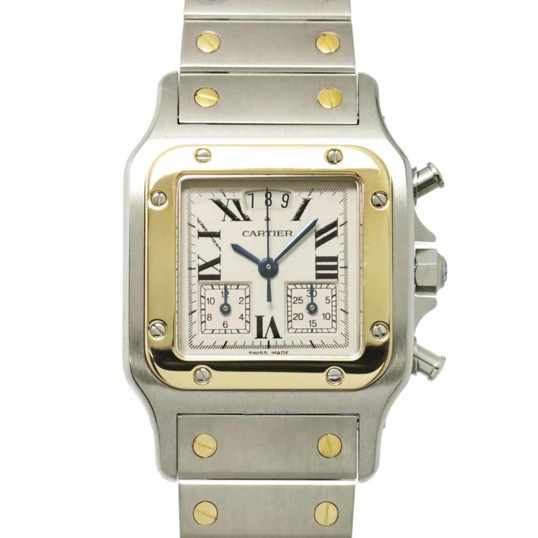 Cartier Santos Galbe LM Chrono Reflex Perpetual Calendar Two-Tone Men's Watch W20042C4, Date (1 of 17)