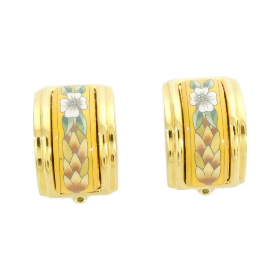 Hermes Earrings: --- Catalog ---Category: SizeSize (HxWxD): 20.00mm x 19.00mm / 0.79'' x 0.75''Category: DesignType: Clip earringsColor: Gold, Jaune, YellowGender: WomenMaterial: PalladiumCategory: GeneralBrand: Herme