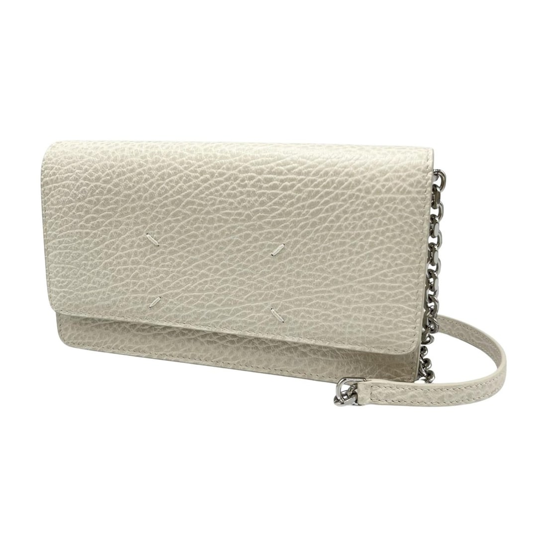 Maison Margiela Martin Margiela 4-Stitch Chain Wallet Shoulder Bag SA3UI0008 P4455 H9677 Grained: --- Catalog ---Category: DesignType: Chain/Shoulder walletColor: Off-whiteGender: WomenMaterial: Leather Category: GeneralMPN: SA3UI0008 P4455 H9677Brand: Maison Margiela--- Item List ---Section: Cond