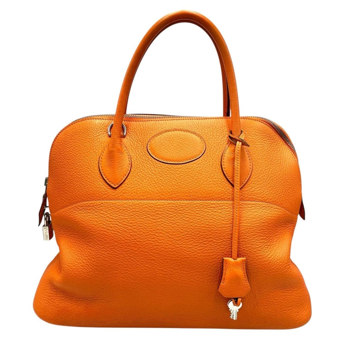 Hermes Hermès Bolide 35 Handbag in Taurillon Clemence Orange for Women: --- Catalog ---Category: SizeSize (HxWxD): 26.5cm x 34cm x 14cm / 10.43'' x 13.38'' x 5.51''Category: DesignType: HandbagColor: OrangeGender: WomenMaterial: Taurillon clemence leather Category: Genera