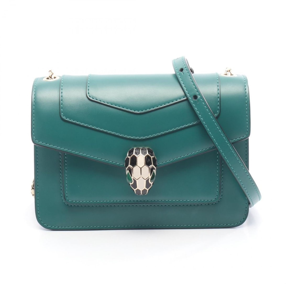 BVLGARI Serpenti Forever Shoulder Bag, Leather, Women's, Green: --- Catalog ---Category: SizeSize (HxWxD): 12.5cm x 19cm / 4.92'' x 7.48''Category: DesignType: Shoulder bagColor: GreenGender: WomenMaterial: Leather Category: GeneralBrand: Bvlgari--- Item List ---S