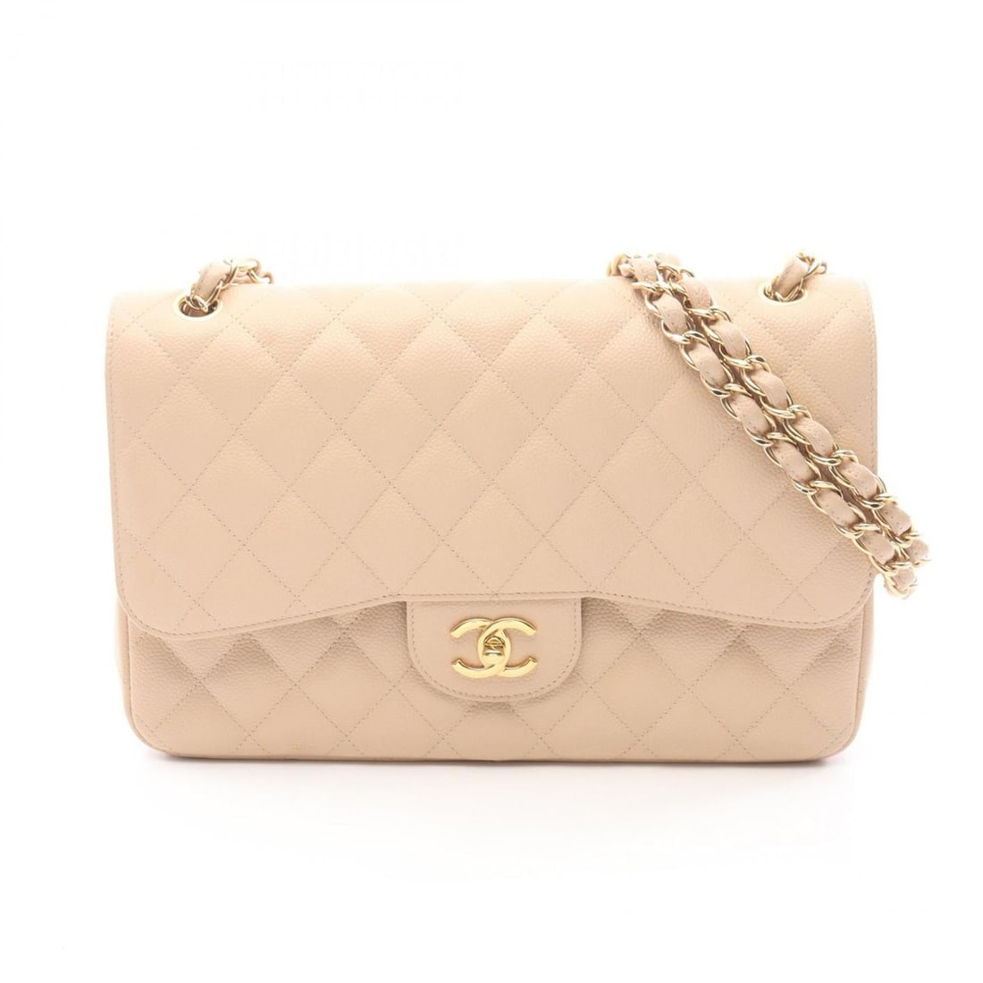CHANEL Deca Matelasse 30 Classic Large Double Flap Shoulder Bag in Grained Calfskin Leather, Beige,: --- Catalog ---Category: SizeSize (HxWxD): 20cm x 30cm x 9cm / 7.87'' x 11.81'' x 3.54''Category: DesignType: Shoulder bagColor: BeigeGender: WomenMaterial: Leather Leather/Fur Type: Grained CalfskinC