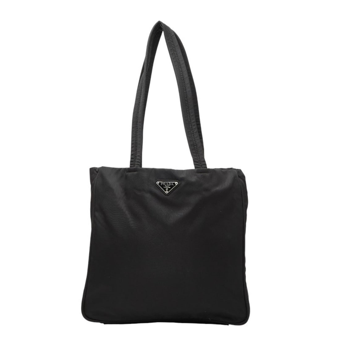 Prada Triangle Logo Plate Handbag Tote Bag Black Nylon Women's PRADA: --- Catalog ---Category: SizeSize (HxWxD): 30cm x 31.5cm x 6cm / 11.81'' x 12.4'' x 2.36''Category: DesignType: Handbag, Tote bagColor: BlackGender: WomenMaterial: Nylon Category: GeneralBrand: Prada-