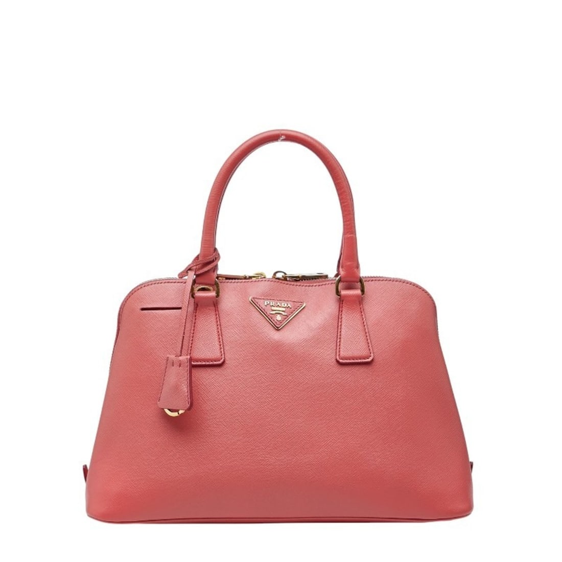 Prada Triangle Logo Plate Handbag BL0837 Pink Saffiano Leather Women's PRADA: --- Catalog ---Category: SizeSize (HxWxD): 21cm x 33cm x 13cm / 8.26'' x 12.99'' x 5.11''Category: DesignType: HandbagColor: PinkGender: WomenMaterial: Leather Leather/Fur Type: Saffiano leatherCatego