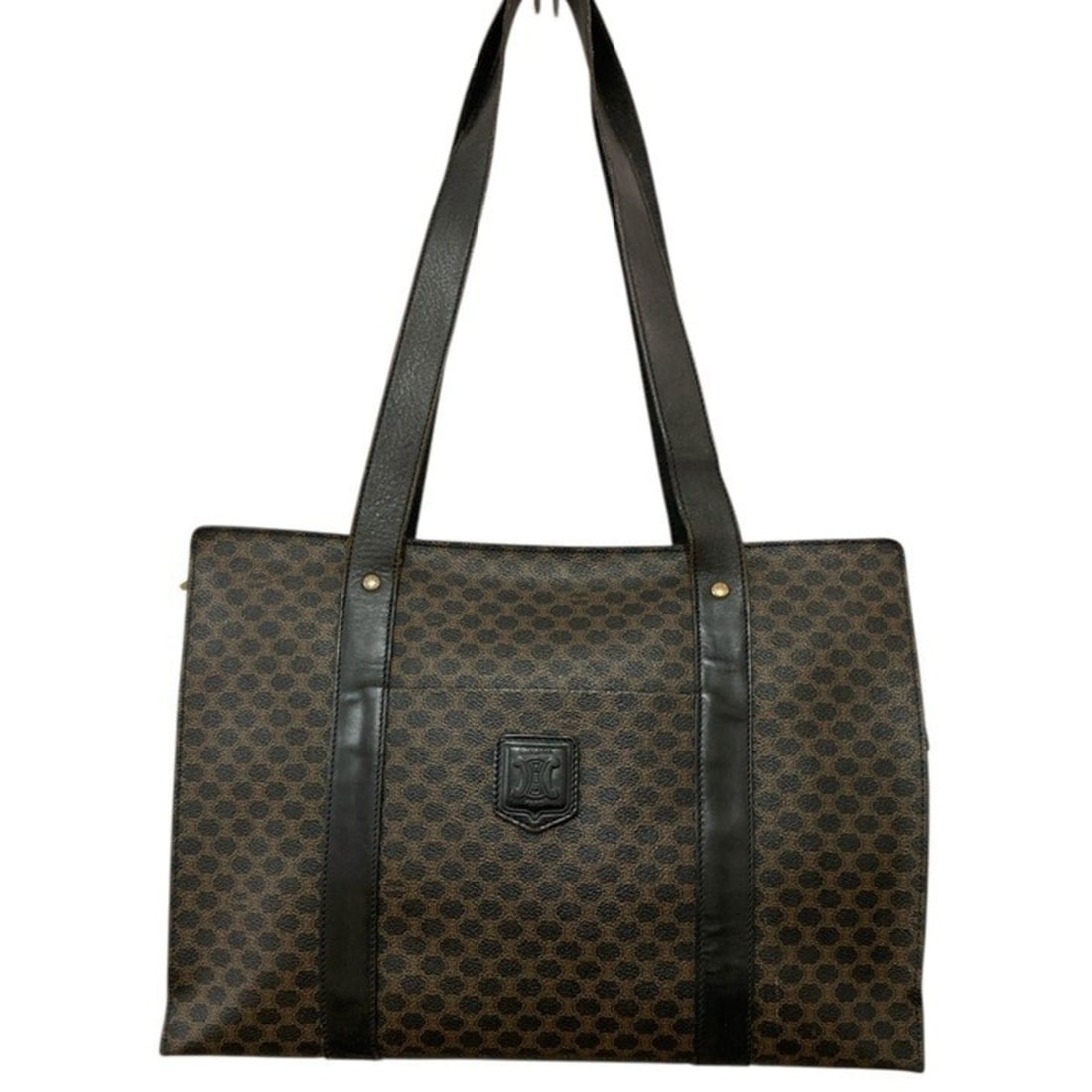 CELINE Macadam Tote Bag MC98 1 D4: --- Catalog ---Category: SizeSize (HxWxD): 28cm x 39cm x 13cm / 11.02'' x 15.35'' x 5.11''Category: DesignType: Tote bagColor: Black, BrownGender: WomenMaterial: PVC , Leather Category: GeneralBrand: