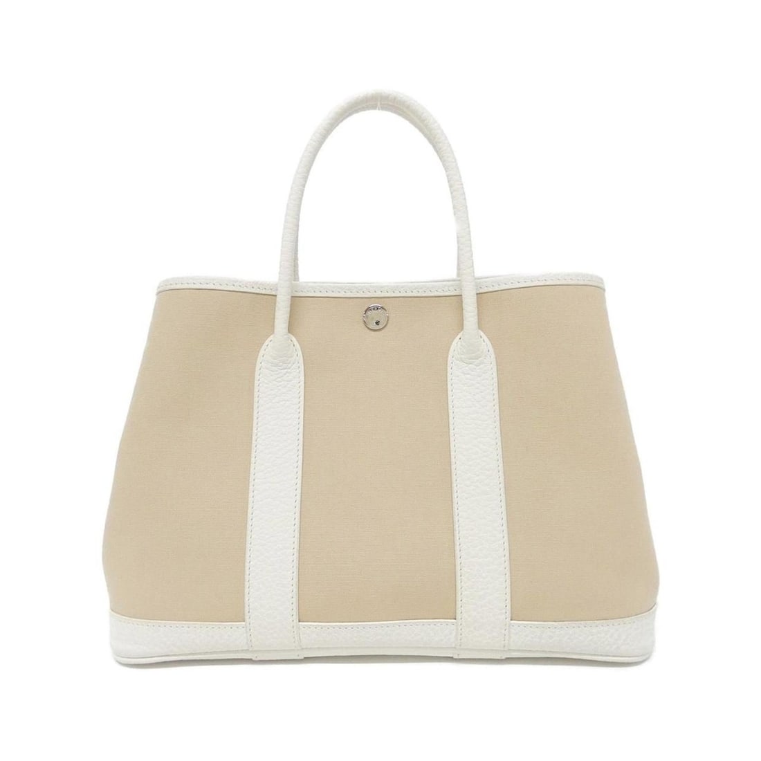Hermes Garden Party 30cm 065864CK Handbag: --- Catalog ---Category: SizeSize (HxWxD): 21cm x 30cm x 14cm / 8.26'' x 11.81'' x 5.51''Category: DesignType: HandbagColor: Beige, WhiteGender: WomenMaterial: Toile officier , Country leather Hardwar