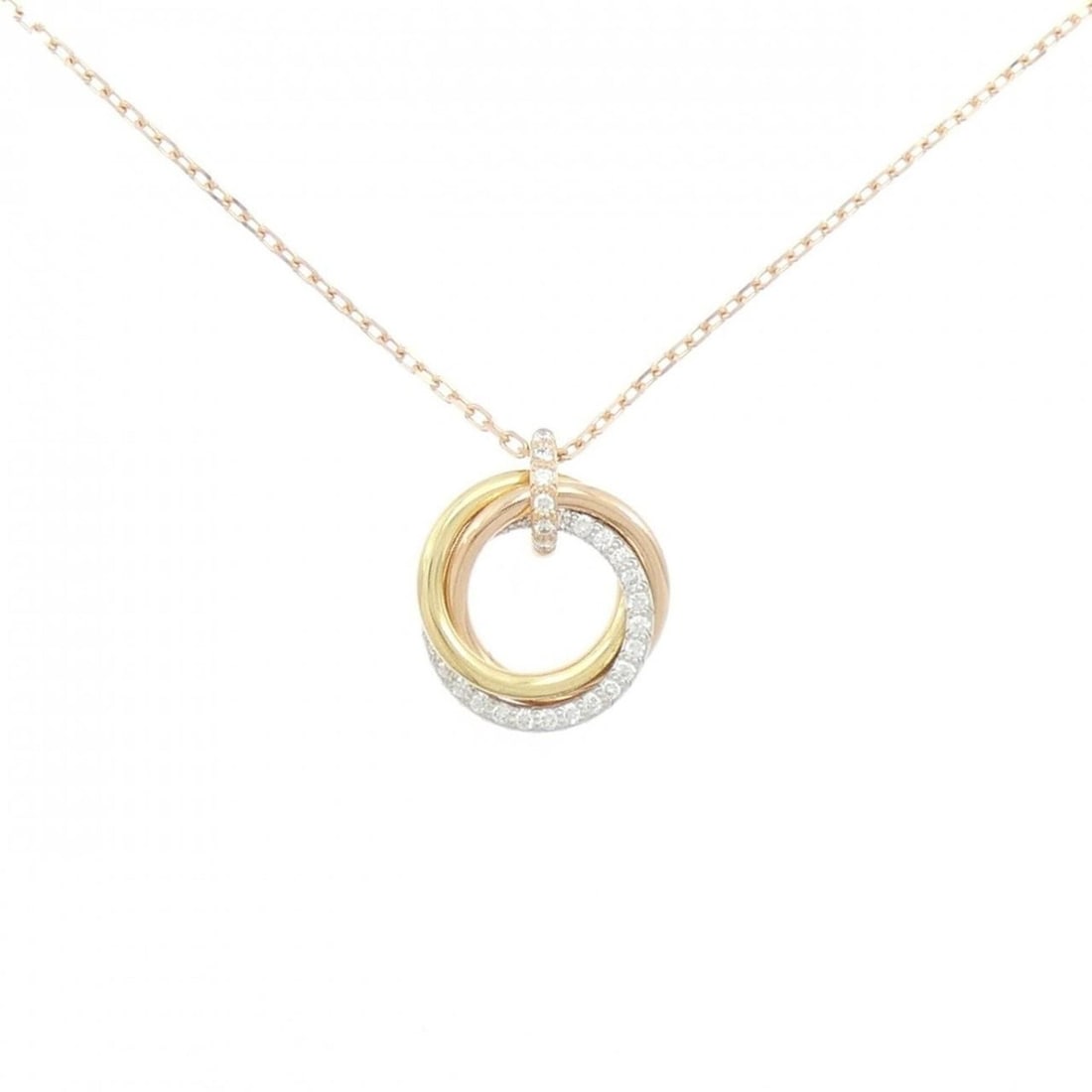 Cartier Trinity Necklace: --- Catalog ---Category: SizePendant Size: 17.7mm x 15.2mm / 0.69'' x 0.59''Neck Circumference: 40 cm - 43 cm / 15.74'' - 16.92''Category: DesignStone: DiamondGender: WomenMaterial: Pink gold (18K), W