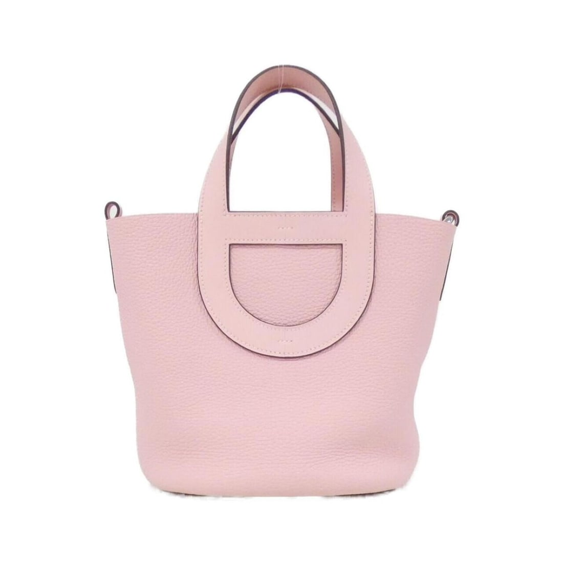 Hermes In the Loop 18cm 084274CK Handbag: --- Catalog ---Category: SizeSize (HxWxD): 19.5cm x 18cm x 12cm / 7.67'' x 7.08'' x 4.72''Category: DesignType: HandbagColor: Rose sakuraGender: WomenMaterial: Taurillon clemence leather , Swift leath