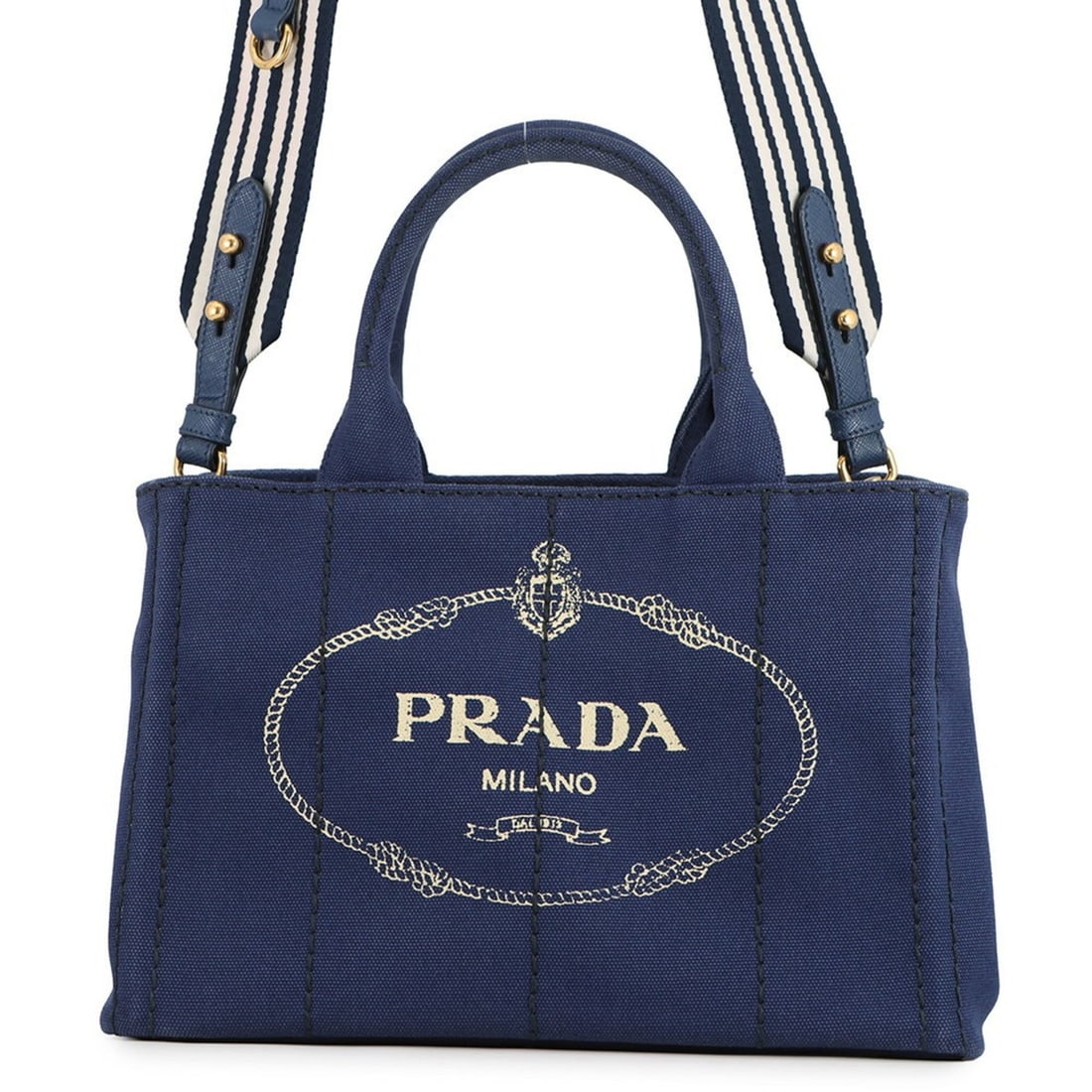 Prada Canapa Canvas Handbag 1BG439 PRADA 2-way: --- Catalog ---Category: SizeSize (HxWxD): 19cm x 29cm x 16cm / 7.48'' x 11.41'' x 6.29''Category: DesignType: HandbagColor: BlueGender: Women,MenMaterial: Canapa , Canvas Category: GeneralMPN: 1BG439