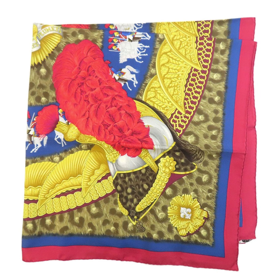 Hermès Carré 90 Faceless Helmet Scarf Silk Muffler Women's HERMES: --- Catalog ---Category: SizeSize (LxW): 89cm x 88cm / 35.03'' x 34.64''Category: DesignType: ScarfColor: Red colorGender: WomenMaterial: Silk Category: GeneralBrand: Hermes--- Item List ---Section: C