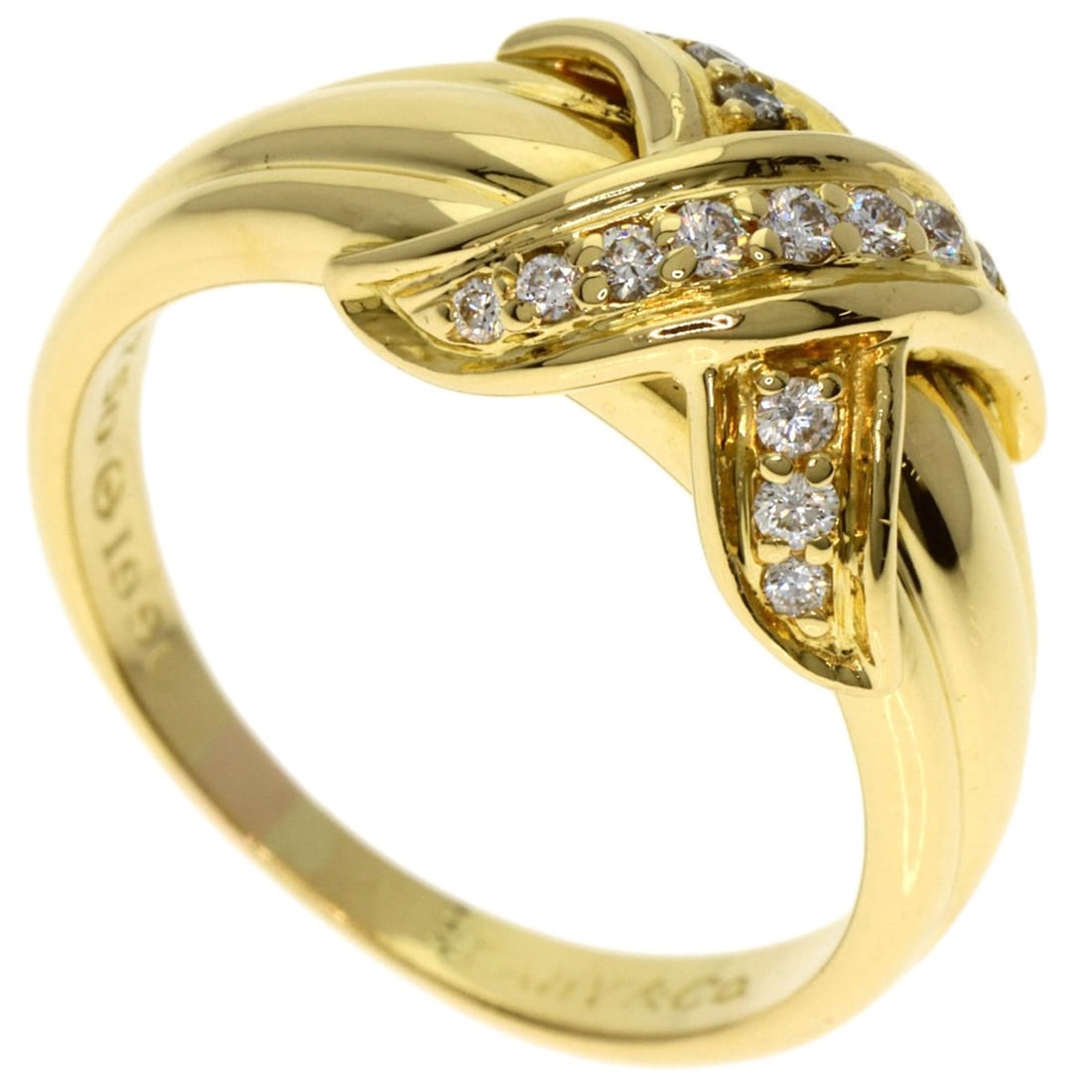 Tiffany Signature Diamond Ring in 18K Yellow Gold for Women. TIFFANY & Co.: --- Catalog ---Category: SizeJP Size: 15US Size: 7.5Category: DesignType: Band ringStone: DiamondGender: WomenMaterial: Yellow gold (18K)Category: GeneralBrand: Tiffany--- Item List ---Section: Condit
