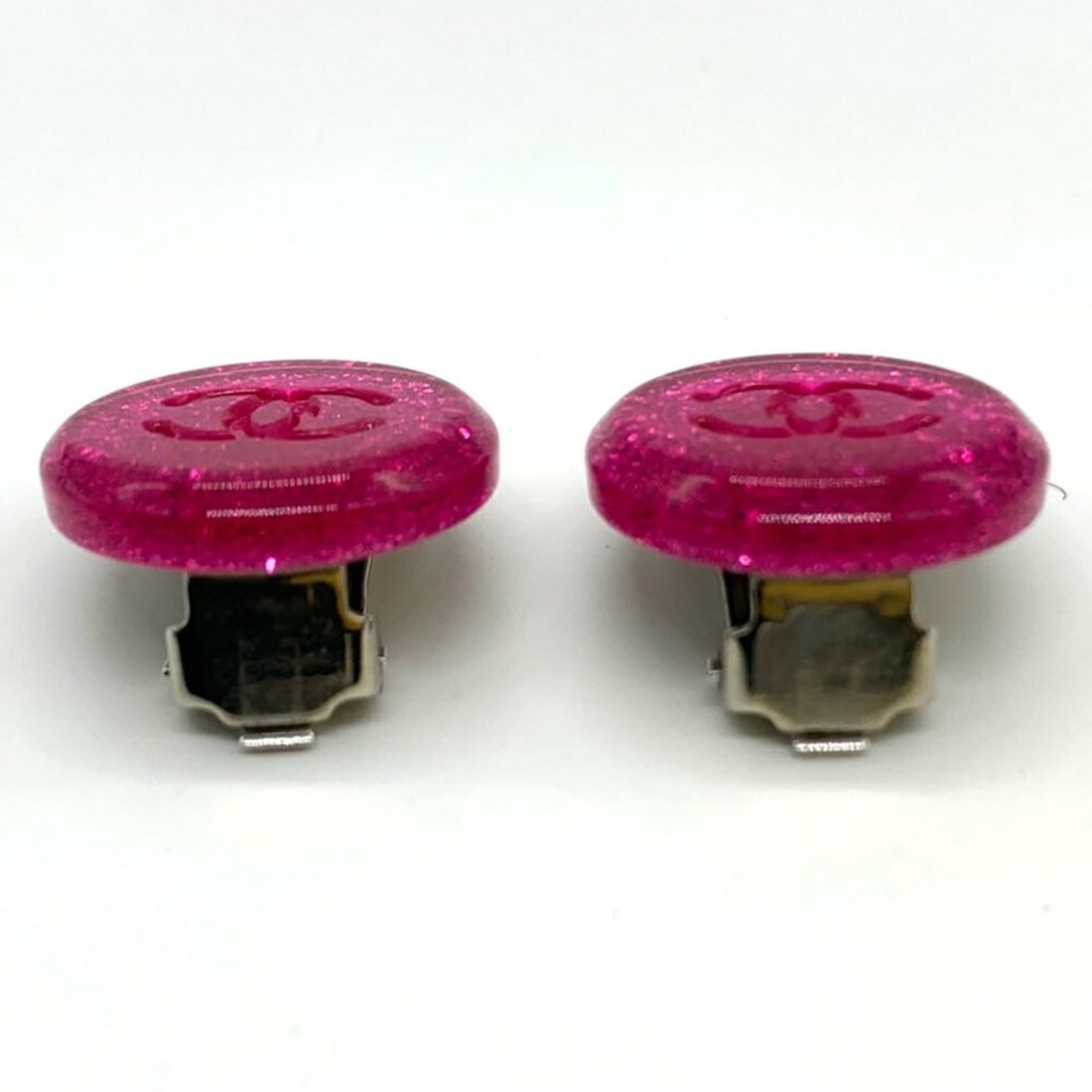 CHANEL Coco Mark Glitter Pink Earrings 00A - 2