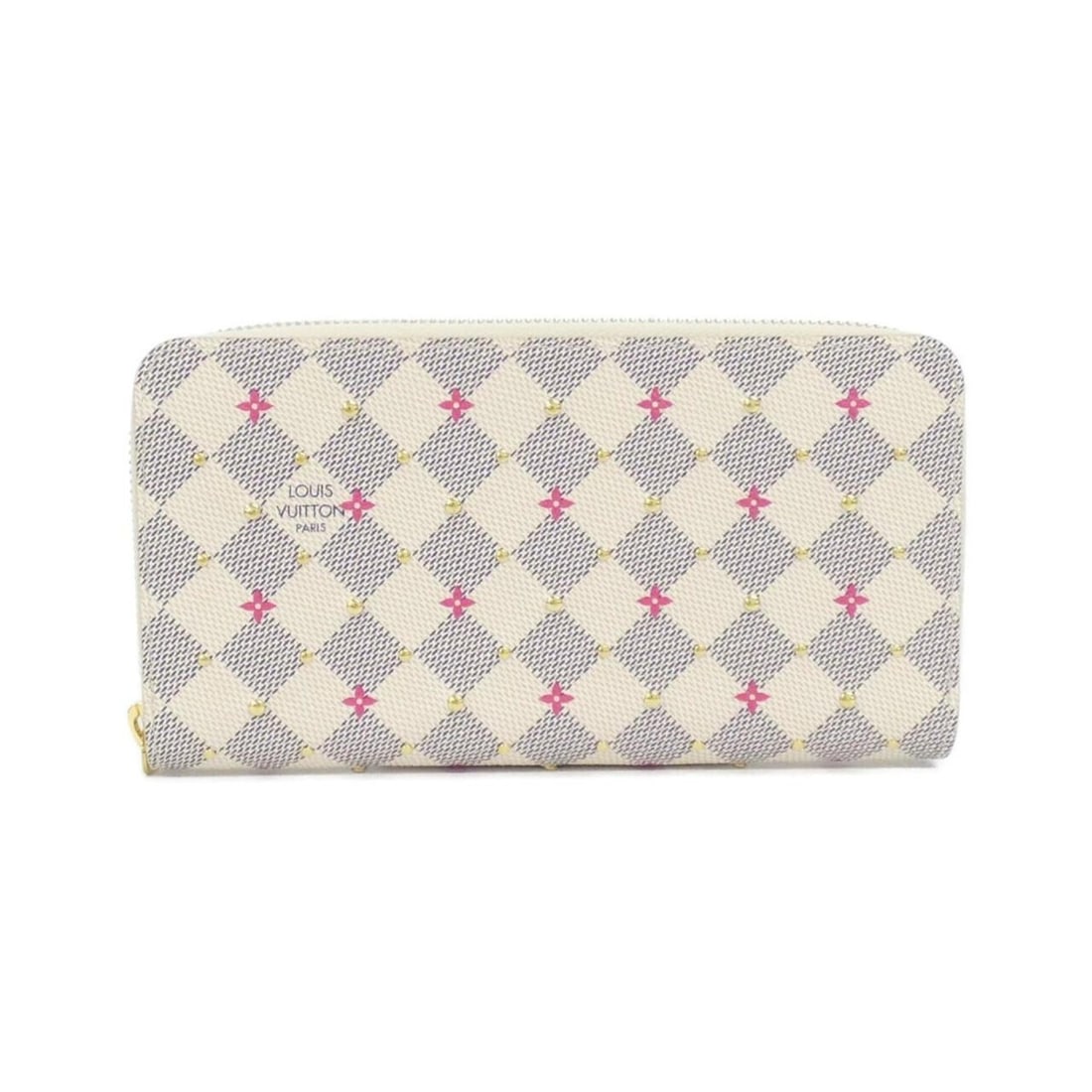 Louis Vuitton Damier Azur Stud Zippy Wallet N64615: --- Catalog ---Category: SizeSize (HxWxD): 10cm x 19cm x 2cm / 3.93'' x 7.48'' x 0.78''Category: DesignType: Long wallet (bi-fold)Color: Azur, FuchsiaGender: WomenMaterial: Coated canvas Category: Gen