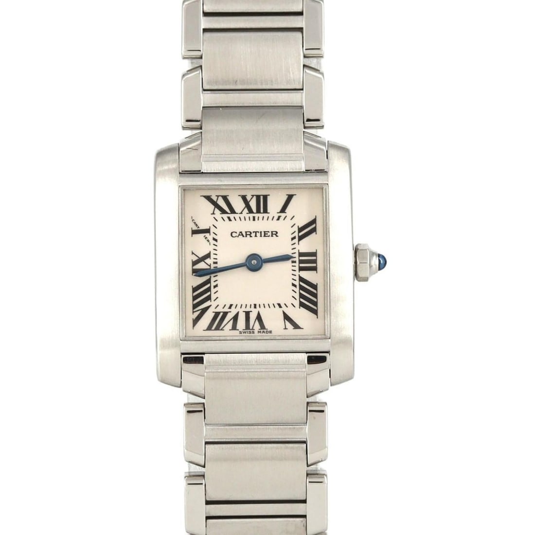 Cartier Tank Française SM W51008Q3 Stainless Steel Quartz Watch: --- Catalog ---Category: SizeWrist Size: 15cm / 5.9''Case Diameter: 20mm / 0.79''Category: DesignType: WristwatchGender: WomenColor (Dial): SilverMaterial (Band): Stainless steelMaterial (Case): Stain