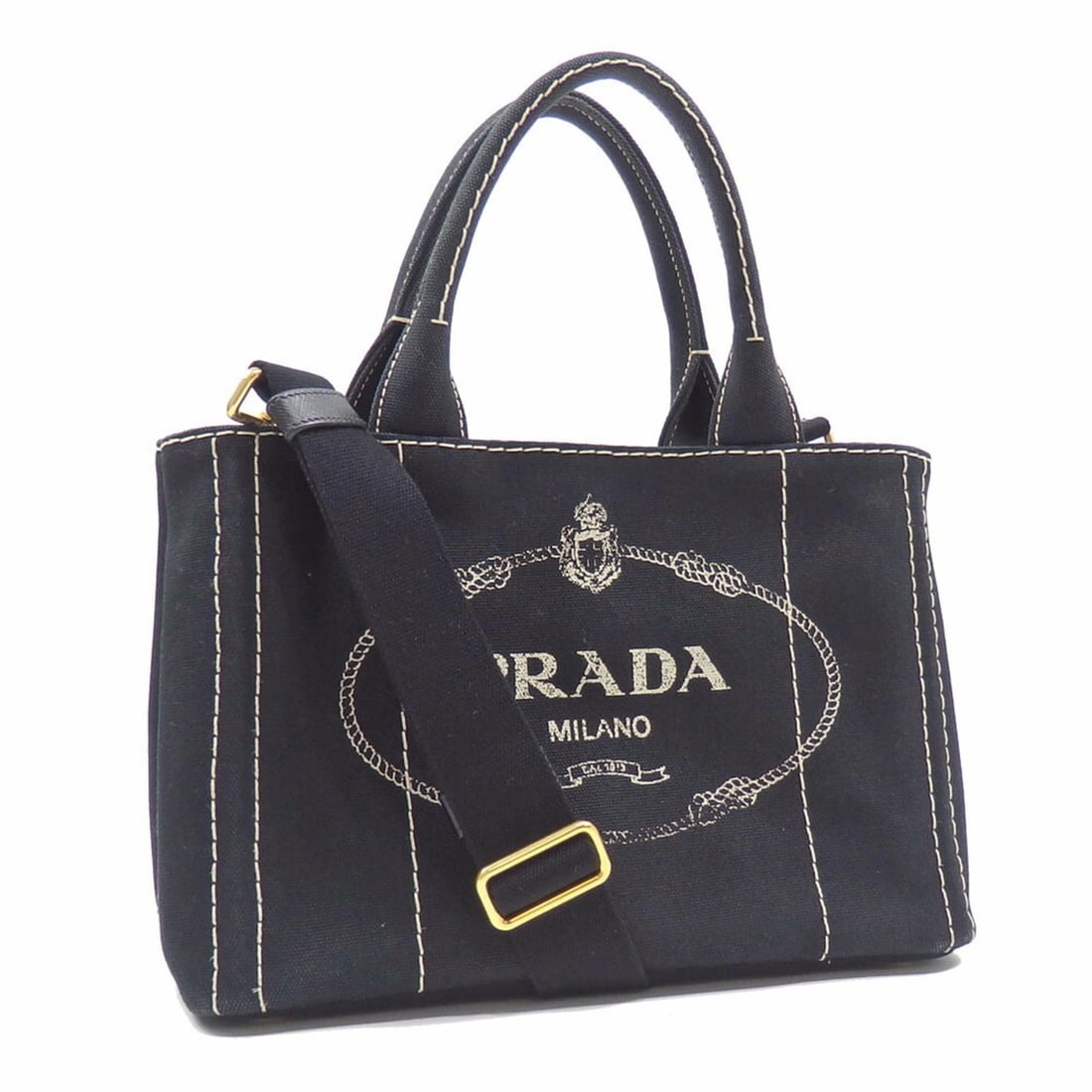 Prada Canapa Tote Bag, Women's, Nero Black Canvas, Gingham Check, 1BG439: --- Catalog ---Category: SizeSize (HxWxD): 19cm x 29cm x 15cm / 7.48'' x 11.41'' x 5.9''Category: DesignType: Tote bagColor: Black, NeroGender: WomenMaterial: Canvas Category: GeneralMPN: 1BG439Brand: