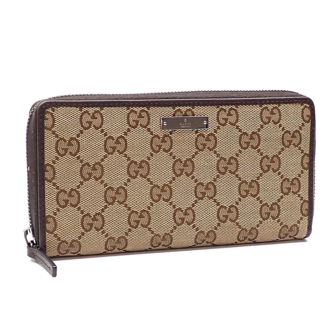 Gucci Women's Round Long Wallet in Brown and Beige GG Canvas Leather (307980): --- Catalog ---Category: SizeSize (HxWxD): 10cm x 19cm x 3cm / 3.93'' x 7.48'' x 1.18''Category: DesignType: Long wallet (bi-fold)Color: Beige, BrownGender: WomenMaterial: GG canvas , Leather Category