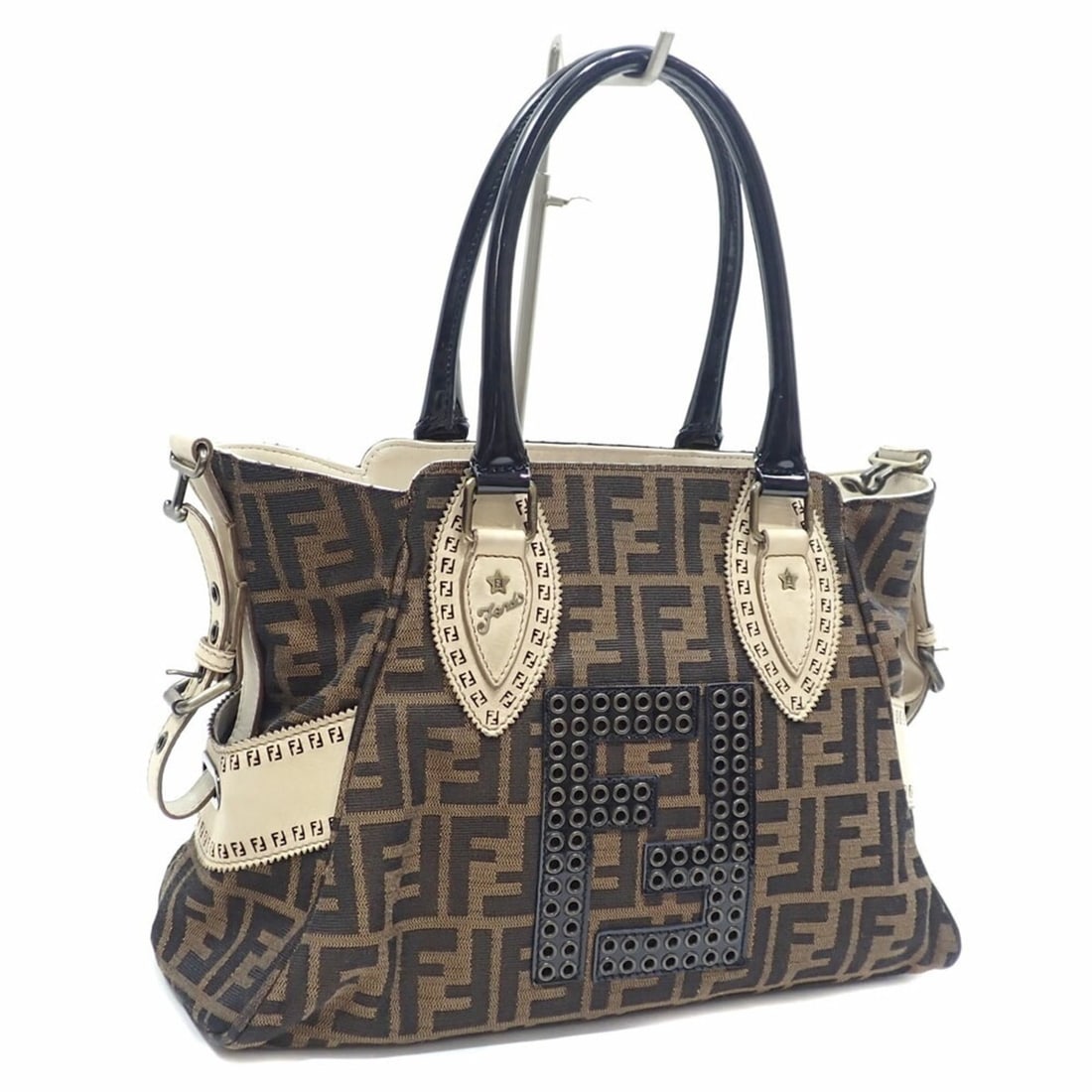 Fendi Zucca Handbag for Women, Brown, Black, Beige, Brown Canvas and Leather, 8BN157: --- Catalog ---Category: SizeSize (HxWxD): 22cm x 33cm x 15cm / 8.66'' x 12.99'' x 5.9''Category: DesignType: HandbagColor: Beige, Black, BrownGender: WomenMaterial: Canvas , Leather Category: General