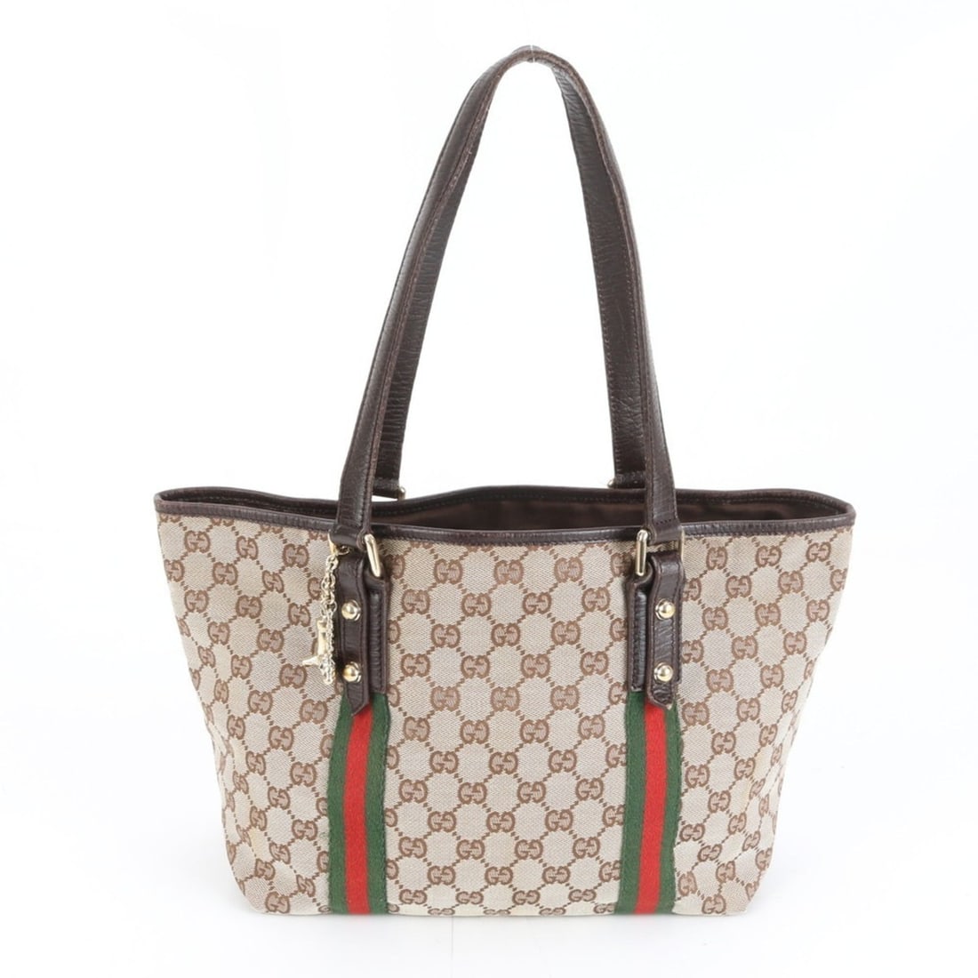 Gucci GG Canvas with Sherry Line Charm, Leather Tote Bag, Shoulder Women's, 137396: --- Catalog ---Category: SizeSize (HxWxD): 22cm x 26cm x 14cm / 8.66'' x 10.23'' x 5.51''Category: DesignType: Tote bagColor: BrownGender: WomenMaterial: Leather , Canvas Category: GeneralMPN: 137396B