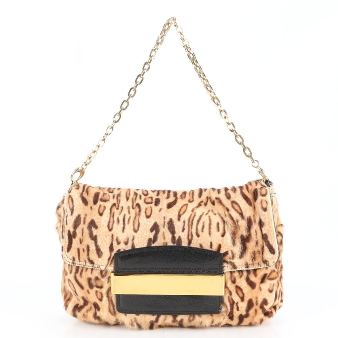 Jimmy Choo Leopard Print Harako Leather Chain Shoulder Bag Tote for Women: --- Catalog ---Category: SizeSize (HxWxD): 22cm x 34cm x 5.5cm / 8.66'' x 13.38'' x 2.16''Category: DesignType: Shoulder bagColor: BrownGender: WomenMaterial: Leather Leather/Fur Type: HarakoCategory: