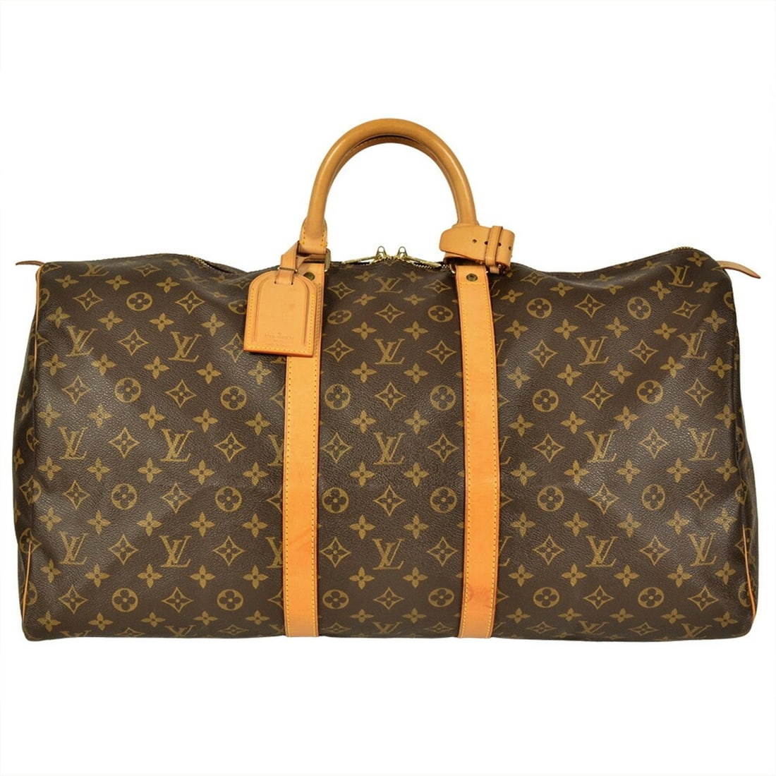 Louis Vuitton Keepall 55 Boston Bag, Monogram Canvas, M41424, Brown, SP0947: --- Catalog ---Category: SizeHandle Drop: 33.00cm / 12.99''Size (HxWxD): 30cm x 55cm x 25cm / 11.81'' x 21.65'' x 9.84''Category: DesignType: Boston bagColor: Brown, MonogramClosure: ZipperMaterial: M