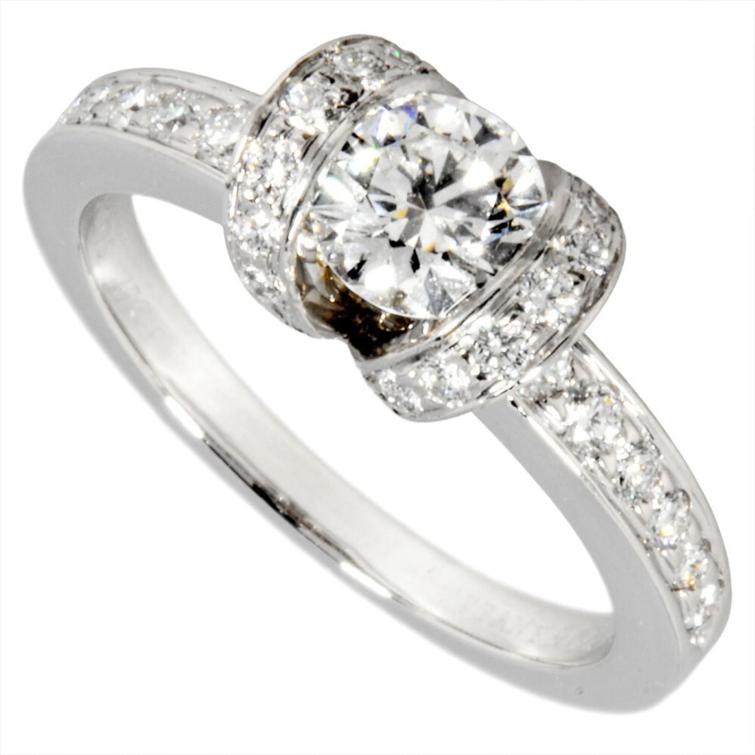 Tiffany & Co. Ribbon Ring with 0.47ct Diamond, Approximately Size 9, Pt950, 5.3g, Platinum,: --- Catalog ---Category: PackNumber in Pack: 1Category: SizeWidth: 2mm / 0.08''Weight: 5.3g / 0.18oz.JP Size: 9Category: DesignType: Band ringMetal: PlatinumStone: DiamondGender: WomenClarity: VVS1Mat