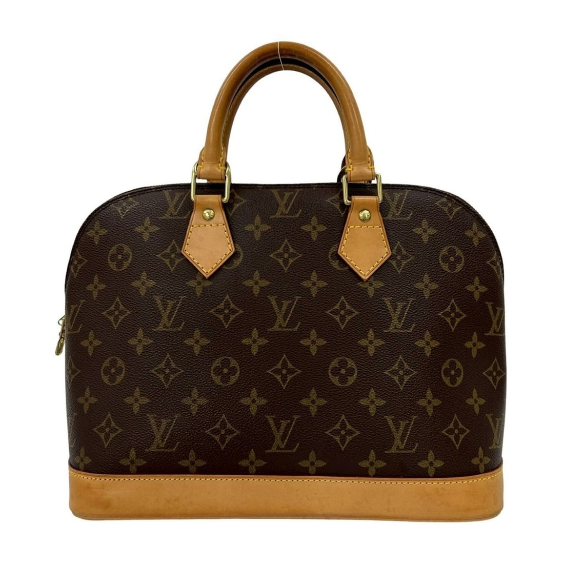 LOUIS VUITTON Alma Monogram Leather Handbag/Mini Boston Bag, Brown, 472-7: --- Catalog ---Category: SizeSize (HxWxD): 24cm x 30cm x 16cm / 9.44'' x 11.81'' x 6.29''Category: DesignType: Boston bag, HandbagColor: BrownGender: WomenMaterial: Leather , PVC Category: GeneralBran