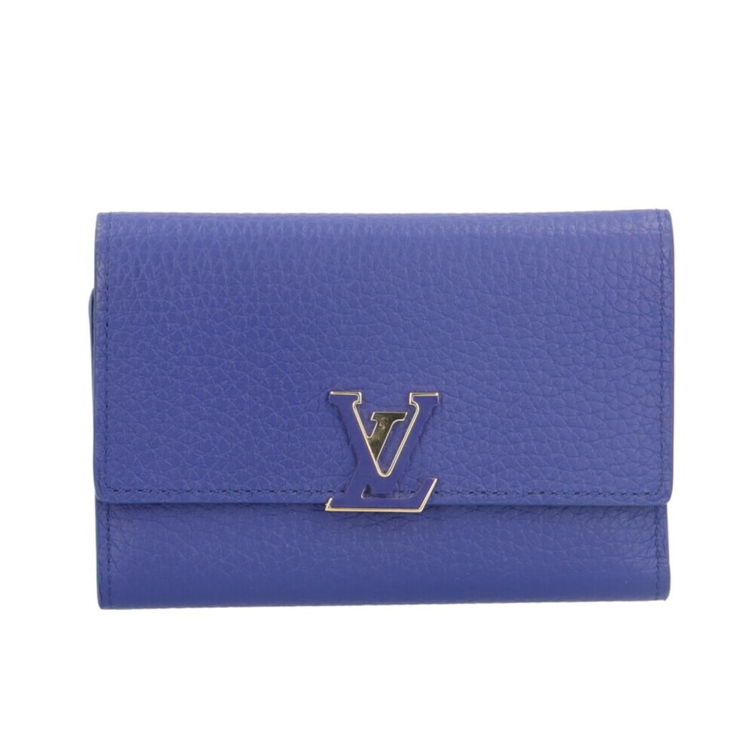 Louis Vuitton Portefeuille Capucines Compact Tri-fold Wallet M63714 Women's LOUIS VUITTON: --- Catalog ---Category: SizeWeight: 132g / 4.65oz.Size (HxWxD): 9cm x 13.5cm x 2cm / 3.54'' x 5.31'' x 0.78''Category: DesignType: Wallet (tri-fold)Color: BlueGender: WomenMaterial: Leather Category: