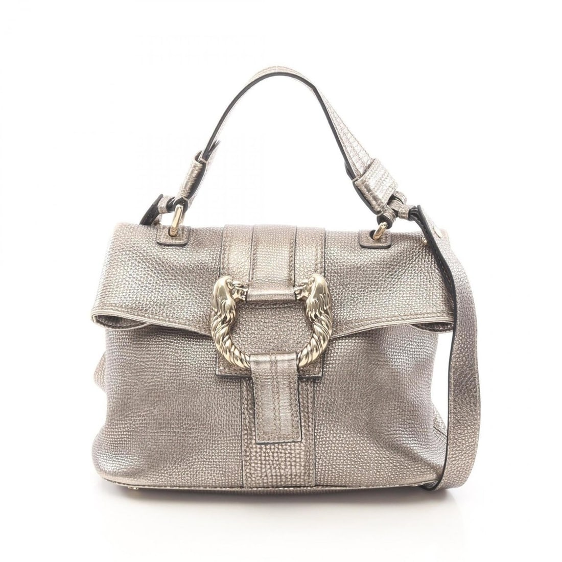 BVLGARI Leoni handbag, leather, women's, gold: --- Catalog ---Category: SizeSize (HxWxD): 22cm x 29.5cm x 12.5cm / 8.66'' x 11.61'' x 4.92''Category: DesignType: HandbagColor: GoldGender: WomenMaterial: Leather Category: GeneralBrand: Bvlgari--- I