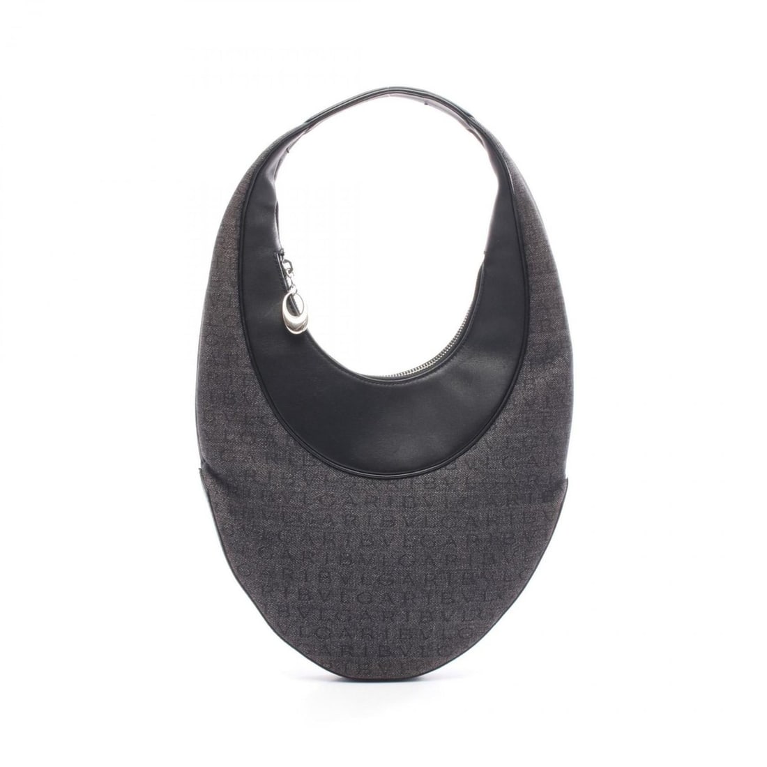 BVLGARI Ascot Logomania Shoulder Bag in Denim and Leather, Women's, Gray Black: --- Catalog ---Category: SizeSize (HxWxD): 22cm x 29cm x 2.5cm / 8.66'' x 11.41'' x 0.98''Category: DesignType: Shoulder bagColor: Black, GrayGender: WomenMaterial: Denim , Leather Category: GeneralBr