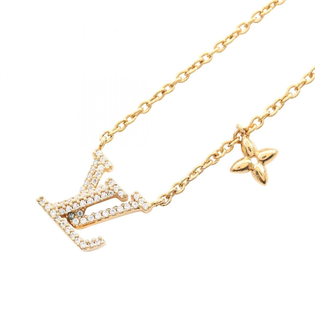 Louis Vuitton Collier LV Iconic Necklace, Gold-Plated with Rhinestones, Women's, Gold and Clear,: --- Catalog ---Category: SizePendant Size: 12mm x 12mm / 0.47'' x 0.47''Neck Circumference: 40 cm - 45 cm / 15.74'' - 17.71''Category: DesignColor: Clear, GoldGender: WomenMaterial: Gold plating, Rhin